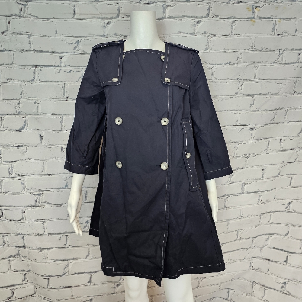 Sportmax Navy Swing Trench Jacket